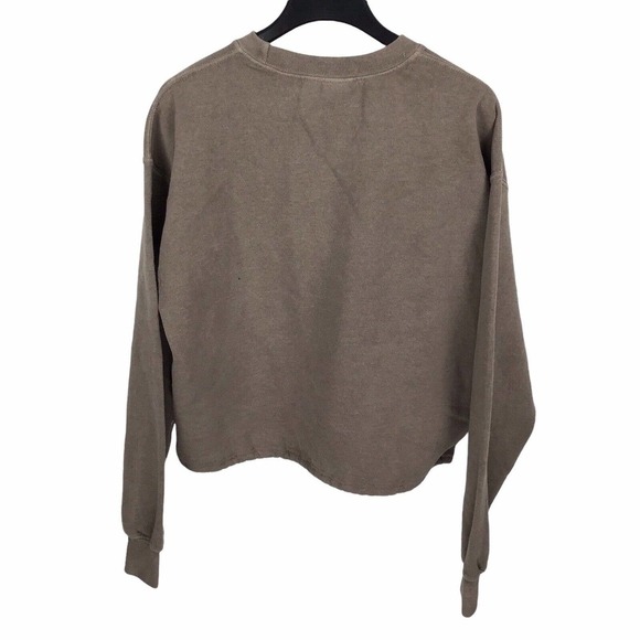 BDG Urban Outfitters Bubble Hem Cropped Sweatshirt Size M Faded Brown New $54 - Picture 2 of 3